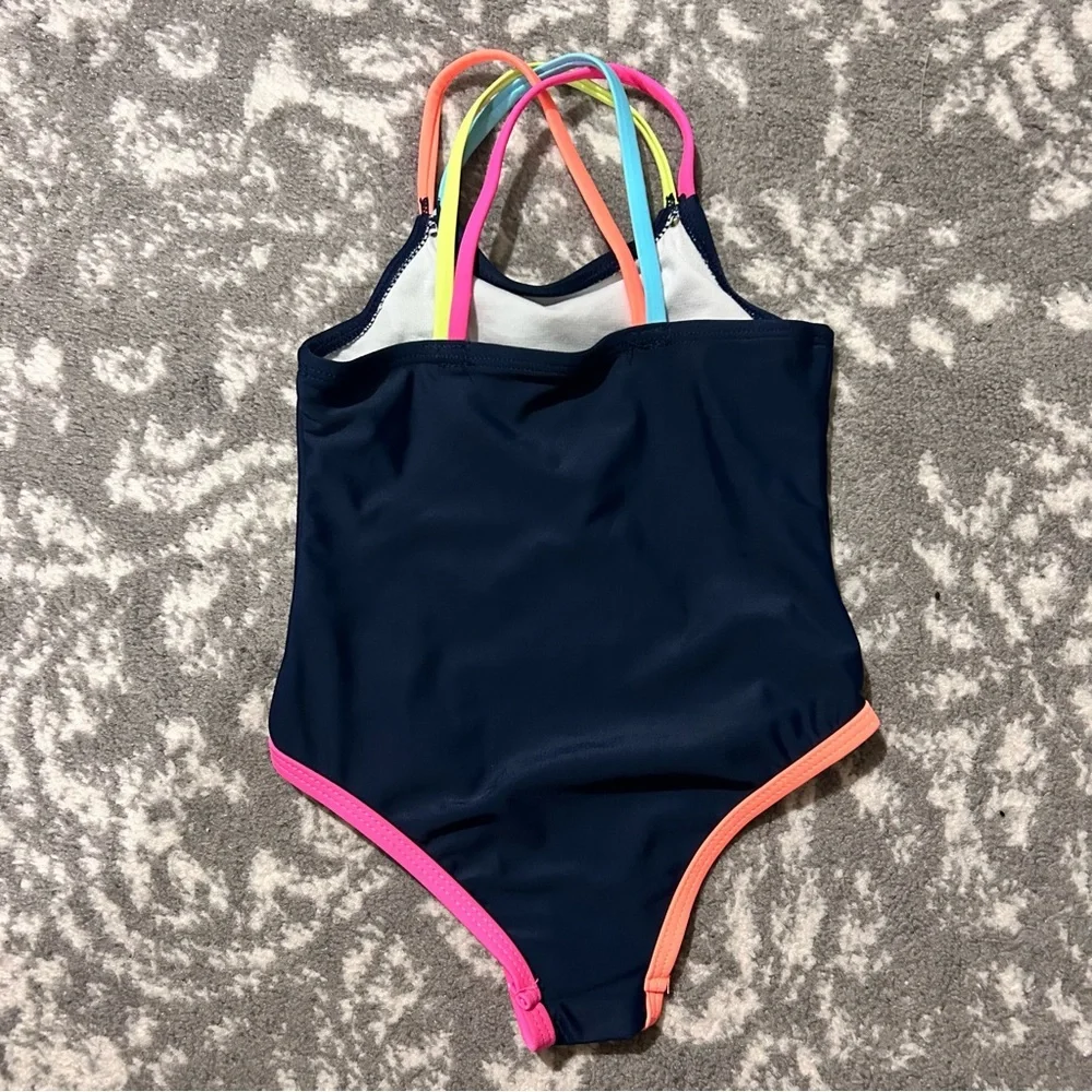 Wonder Nation Navy & Multi Color One Piece Swimsuit 2T